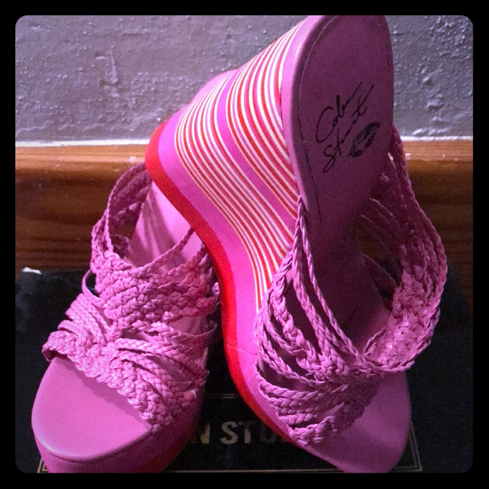 Colin Stuart slip on wedges.